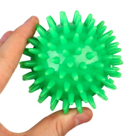 Developing massage ball, diameter 7 cm, green color, crumb I-8