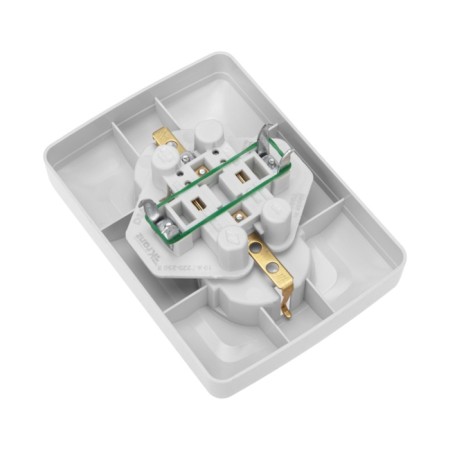Kranz double outlet with ground, hidden installation, 16a, white KR-78-0218-2