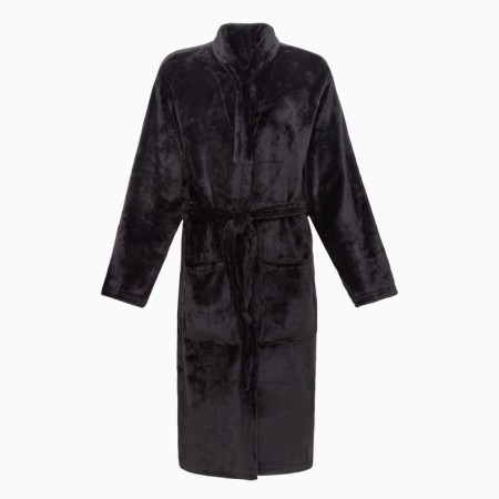 Unisex bathrobe Lovelife "Hygge" color Black, One Size, microfiber, 100% p/e, 250 g/m2-3