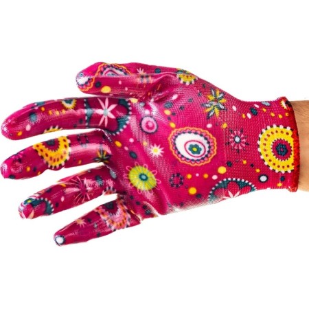 Polyester gloves Garden, with nitrilum pristine, size 7, Palisad