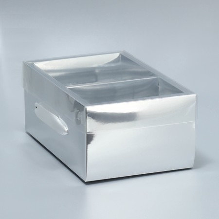 Gift folding box, packaging, "silver", 23 x 15 x 10 cm-3