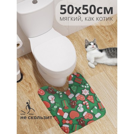 The toilet mat "Gingerbreads", anti -slip, size 50x50 cm