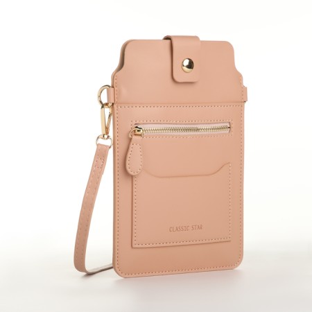 Female bag, cross-bodi, on the magnet, the color is pink-2