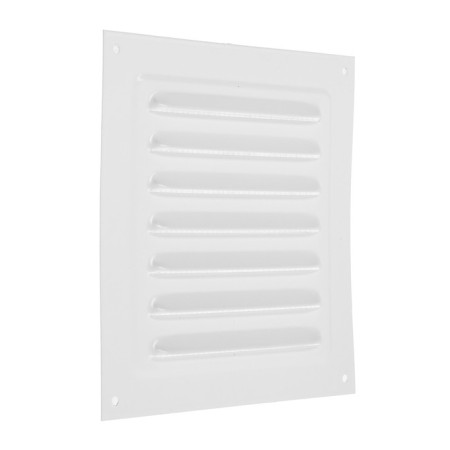Ventilation grate "Space" RM1717, 175 x 175 mm, with a grid, metal, white-1