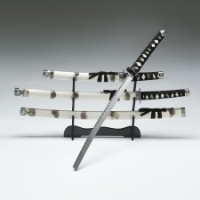 Suv. Product Katana 3V1 on a stand, scabbard wood, white smoke gloss 51/77/104cm