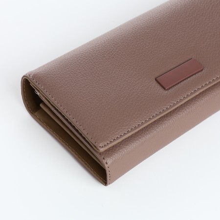 Women's wallet on magnets, beige color-2