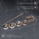 Pin "Quartet" ball No. 14, 8.5 cm, glossy gray color in gold