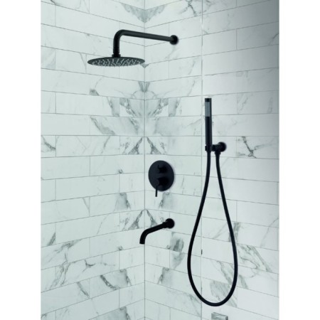The shower system "RMS" SUS129BL-1S, built-in, tropical shower, stainless steel, black 10348-1