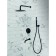 The shower system "RMS" SUS129BL-1S, built-in, tropical shower, stainless steel, black 10348