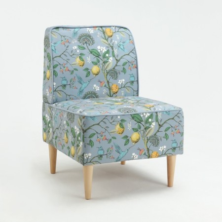 Armchair "Ado" Mikrelyur lemons, light gray