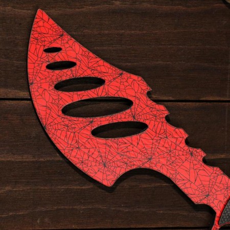 Wooden souvenir "ax", red marble-3