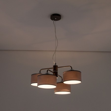 Suspended chandelier Citilux "Form" CL428241, 44x44x32 cm, 4x60W, E27, brown color-4