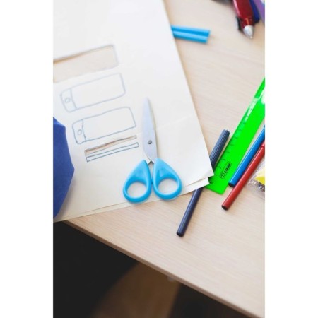 Chancellery scissors 13 cm, traumatic safety, plastic handles, rounded ends, mix-2
