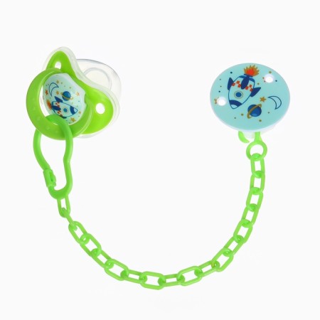 Dummy orthodontist., With a cap and a holder, from 0 months, the color is green / blue