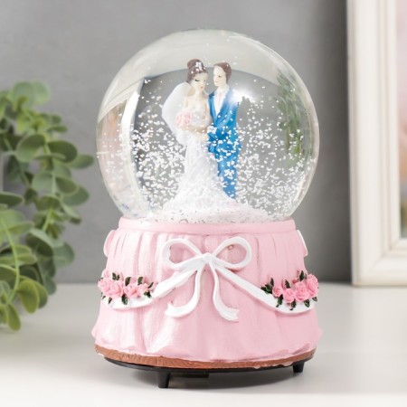 Souvenir Polystone Water Ballion Music "Newlywood" MIX 10x10x15 cm-6