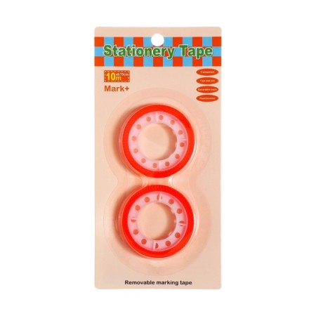 Set 2 pieces, adhesive tape textual (renamed) 75mm x 10m, orange fluorescent-2