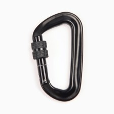 Carabiner with a clutch, 8 x 4.5 cm, 26 kn, black