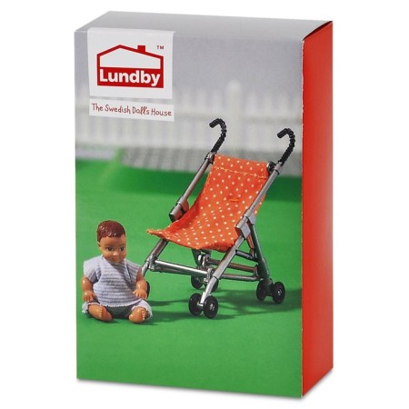 Set of game lundby "Carriage with a peps", 2 items: stroller-car, nuple-1