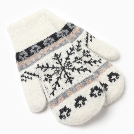 Women's mittens "snowflake" Color white, size 20-1