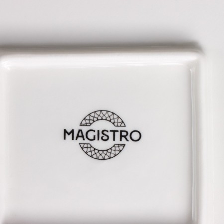 Porcelain dish for submitting Magistro "Blanche. Square ", d = 26 cm, white color-3
