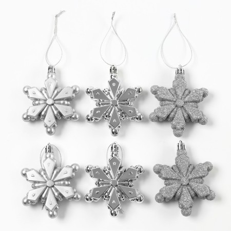 Christmas tree toy New Year's "Snowflakes", for the New Year, silver color-1