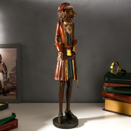 Souvenir Polystone "Leo in brown-green camisole in a hat with a pen" 52.5x11.5x13 cm-2