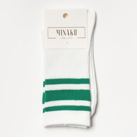 Minaku socks white/green color, rr 36-41 (23-27 cm)-2