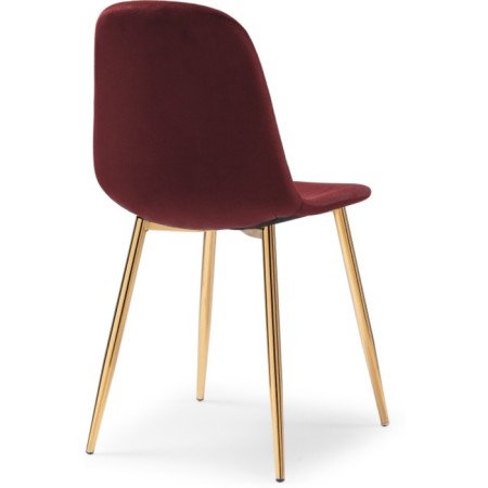 Stol on a metal frame DABL Metal/velor, gold/burgundy 45x51x86 cm-3