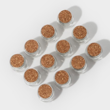 A set of glass jars for spices with a cork lid "Parfa", 200 ml, 7.3 × 7.2 cm, 12 pcs-1