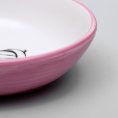 Keramic "cute kisa" saucer 200 ml 15.7 x 11.3 x 3.8 cm, pink-6