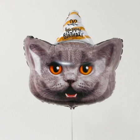 Foil ball 24 "Cat - Happy Birthday", with a substrate-1