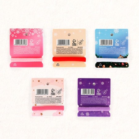 Hair gum "New Year Mix", diam. 4 cm-4