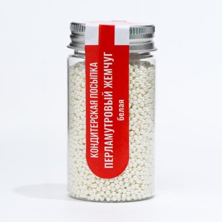 Confectionery sprinkling "mother -of -pearl pearls", white, 50 g-1