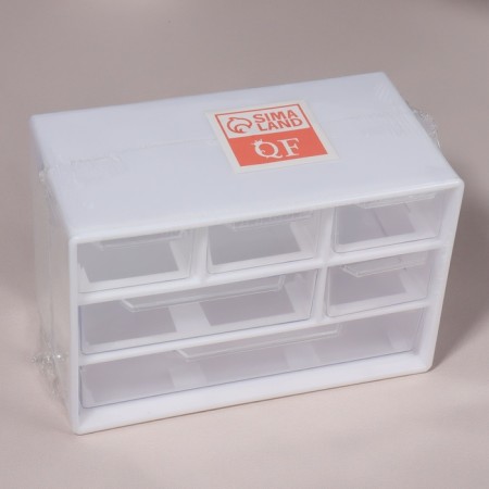 Organizer for storage, three -level, 6 sections, 18.2 × 11.9 × 9.8 cm, white/transparent color-7
