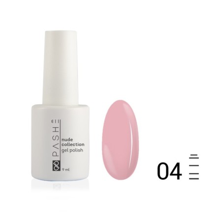 Pashe Nude Collection gel polish, No. 04 camouflage pale pink, 9 ml