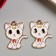 Decor for creativity metal, enamel "White kitten with red bow" gold 2.3x1.9 cm
