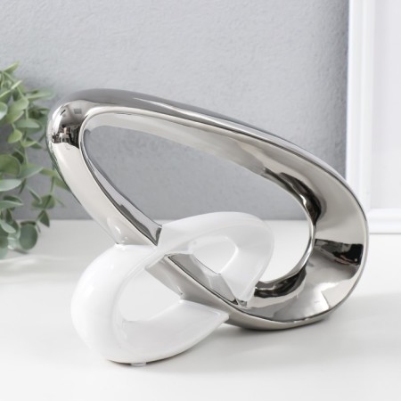 Souvenir Ceramics "Abstraction. Chain" silver with white 26.5x5x5x19.5 cm-1