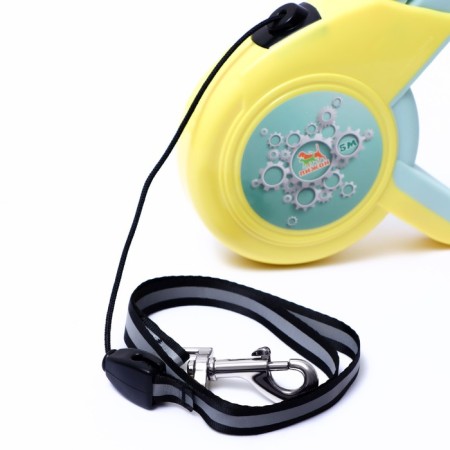 Roulette "Piggon" with a rubberized handle, 5 m, up to 25 kg, cable, yellow-gray-1