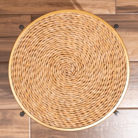 Wicker table, 40x40x41 cm, col. gold-2