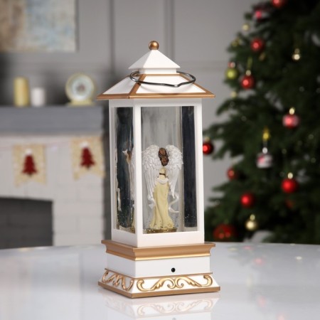LED figure “Lantern with an angel” 10.5 × 26 × 10.5 cm, plastic, AAX3 batteries (not in the kit), USB, glow warm white-2