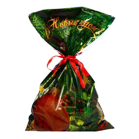 Gift package "ball" 25 x 40 cm, colored metallized pattern-2