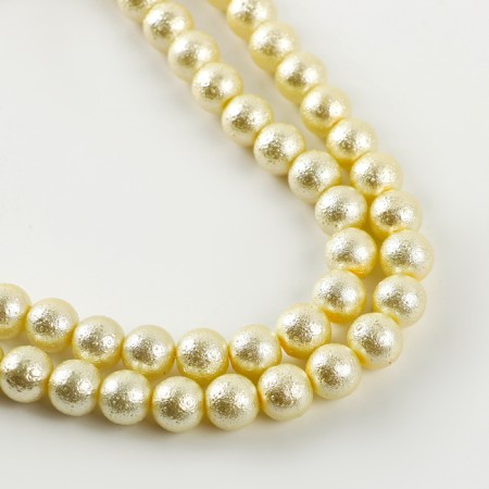 Glass beads, set 78 pcs., Size 1 pc. - 10 mm, color white gold