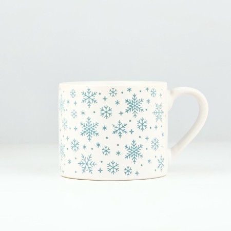 New Year. New Year's ceramic "Snowflakes" mug, 320 ml-2