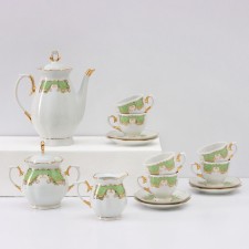 Service Coffee Porcelain Symphony, 15 objects: coffee pot 800 ml, sugar tower 400 ml, cream 180 ml, coffee coffee cup, saucer d = 12 cm