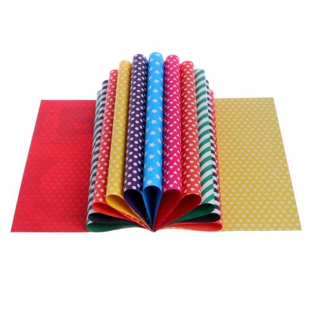 Colored paper double -sided with A4 pattern, 16 sheets, 8 colors "Funny leaves", 50 g/m2-1