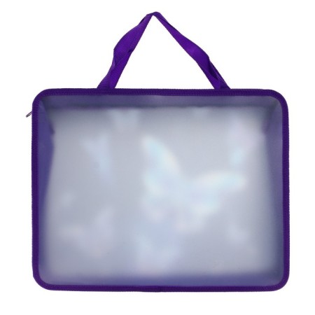 Folder with A4 handles, 330 x 260 x 75 mm, plastic, pens, calligrata "butterflies"-3