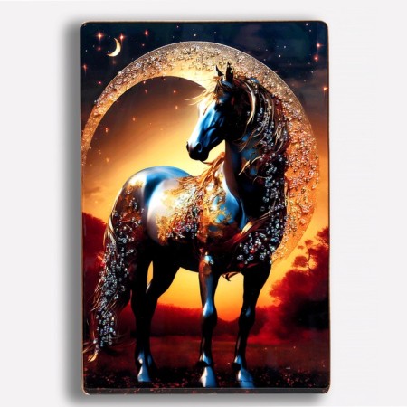 Acrylic painting "Lunar horse" 60x39.5 cm