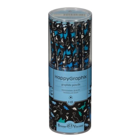 Chernographic pencil BrunovisConti Happygraphix Jumbo "Fairytale animals. Dinosaurians", NV, three -sided-4