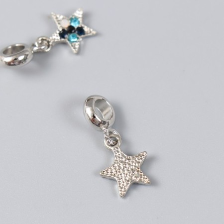 Bale with a pendant Metal for the creativity of "Star" silver, rhinestones 1.2x2.5 cm-1