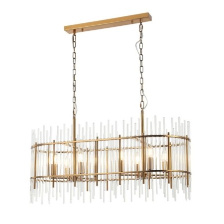 Suspension chandelier SIA 8xe14 40w, size 90x33x52-150 cm, bronze color